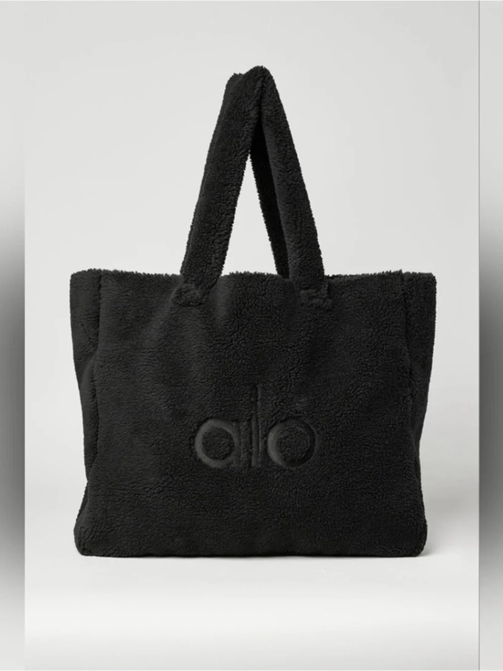 ALO Yoga Black Plush Sherpa Tote Bag - Picture 10 of 11